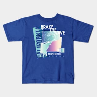 California Beach summer waves Kids T-Shirt